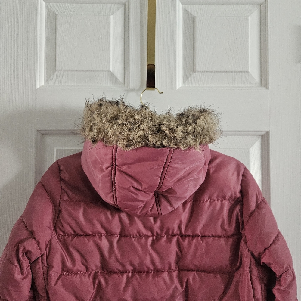 NWOT U.S. Polo ASSN Faux Fur Hooded Puffer Jacket/Coat- Oxford Rose - Picture 5 of 13